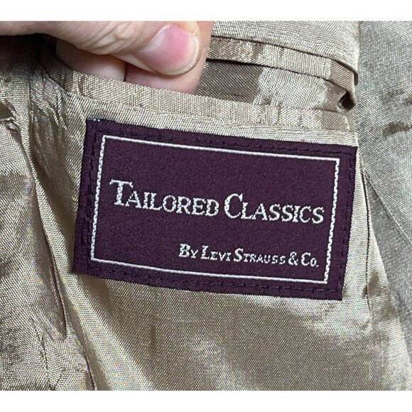 Levis Brown Tweed Sport Coat Blazer Wool Vintage Jacket Mens M-L - Picture 6 of 7